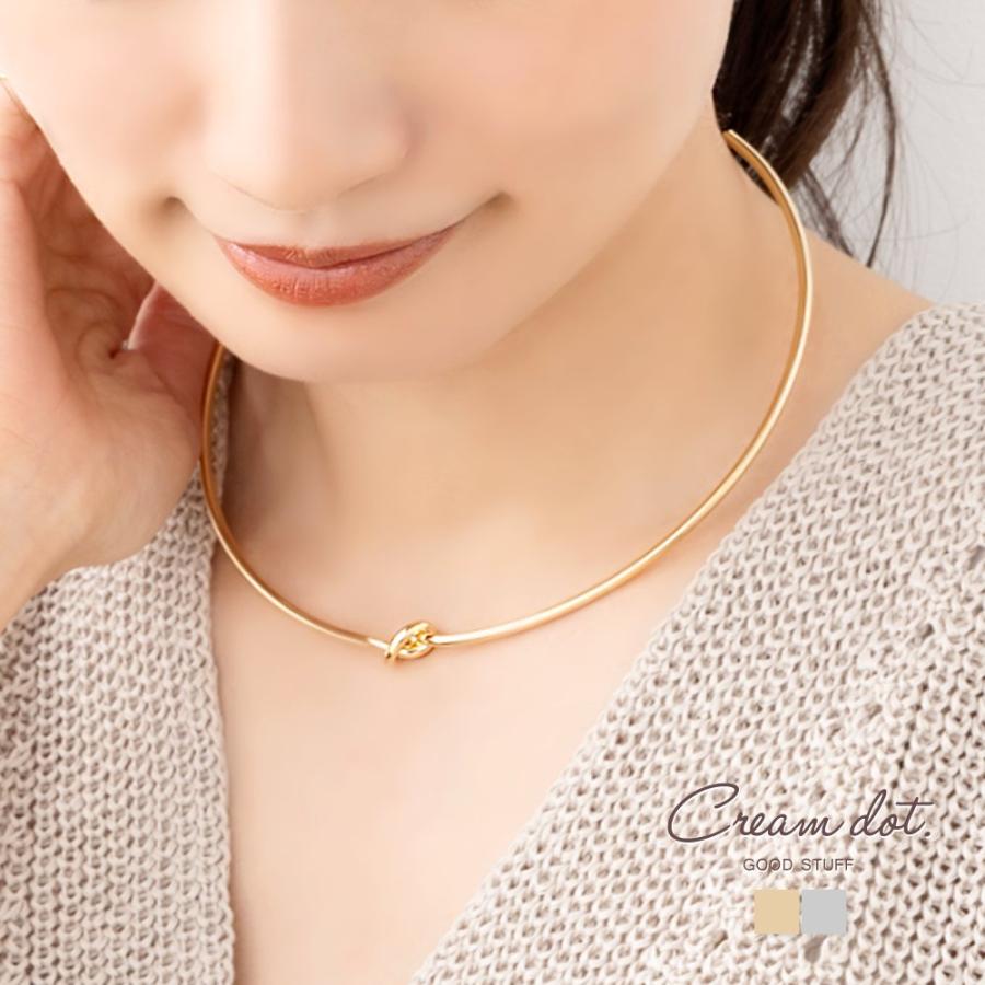 Cream dot. チョーカー ネックレス レディース ノット シンプル Cream dot. チョーカー ネックレス レディース ノット シンプル