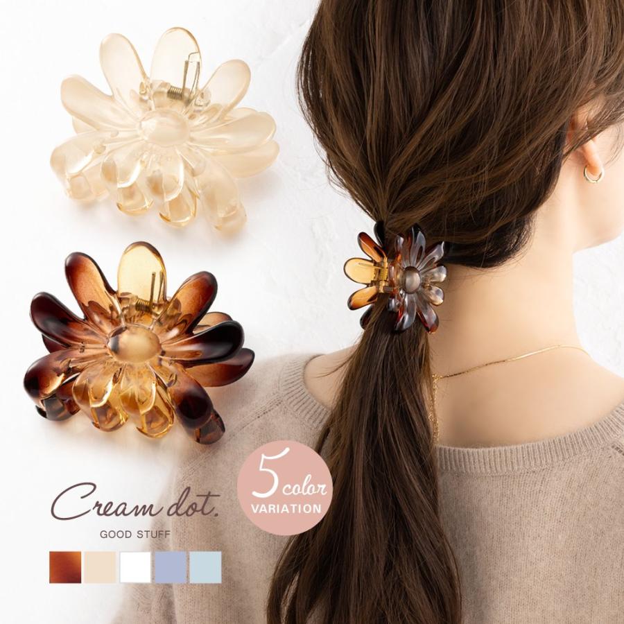 ehohtokyo ヘアクリップ　ヘアアクセ　ベージュ　ホワイト　シャンパン Cream dot.（クリームドット） 【全品10％OFFクーポン】バンスクリップ