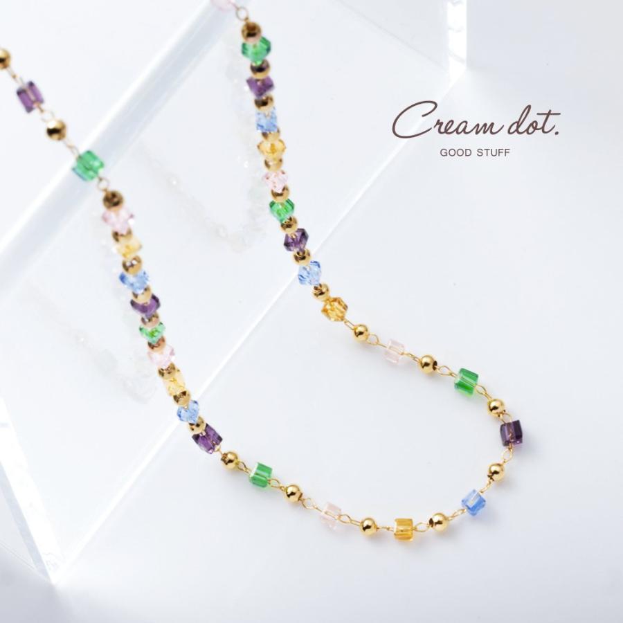 Cream dot.（クリームドット） ネックレス レディース ショート ガラス 