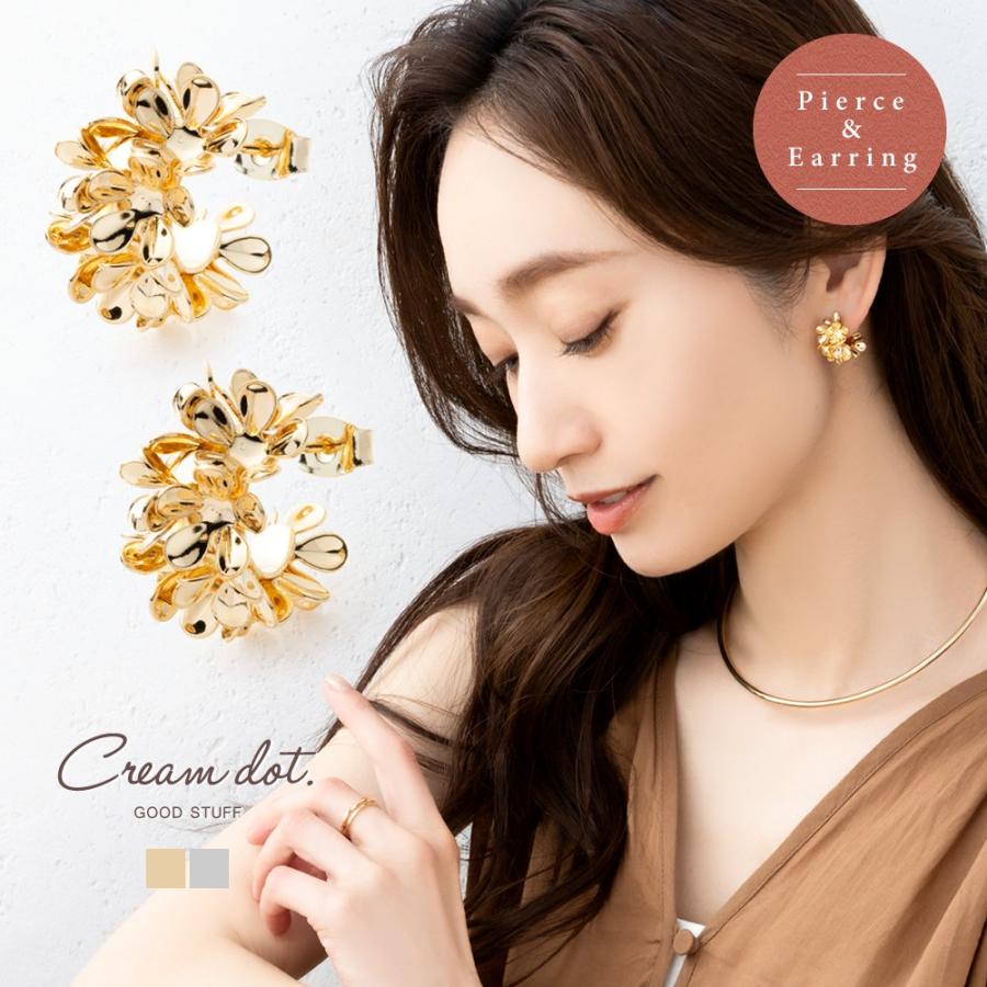 1387 ドット アンティーク 華やかピアス イヤリング 大ぶり ピスタチオ Cream dot.（クリームドット） 【最大30％OFF×全品送料無料】選べる
