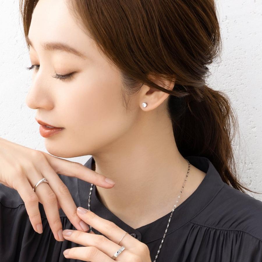 ゴールド クロスキューブ スタッドピアス Cream dot. ステンレス製 ピアス 金属アレルギー スタッドピアス