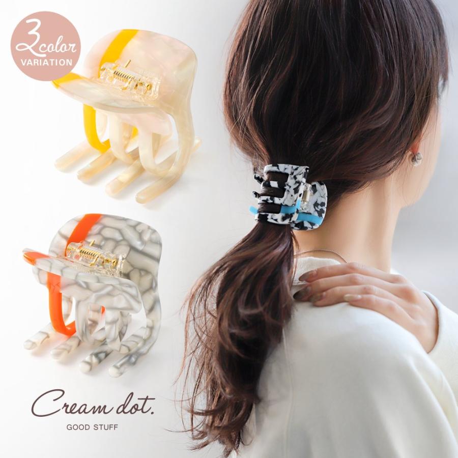 【上品にまとめる】◆HERMES◆ヘアクリップ Cream dot. ヘアクリップ ヘアアクセサリー バンスクリップ 髪