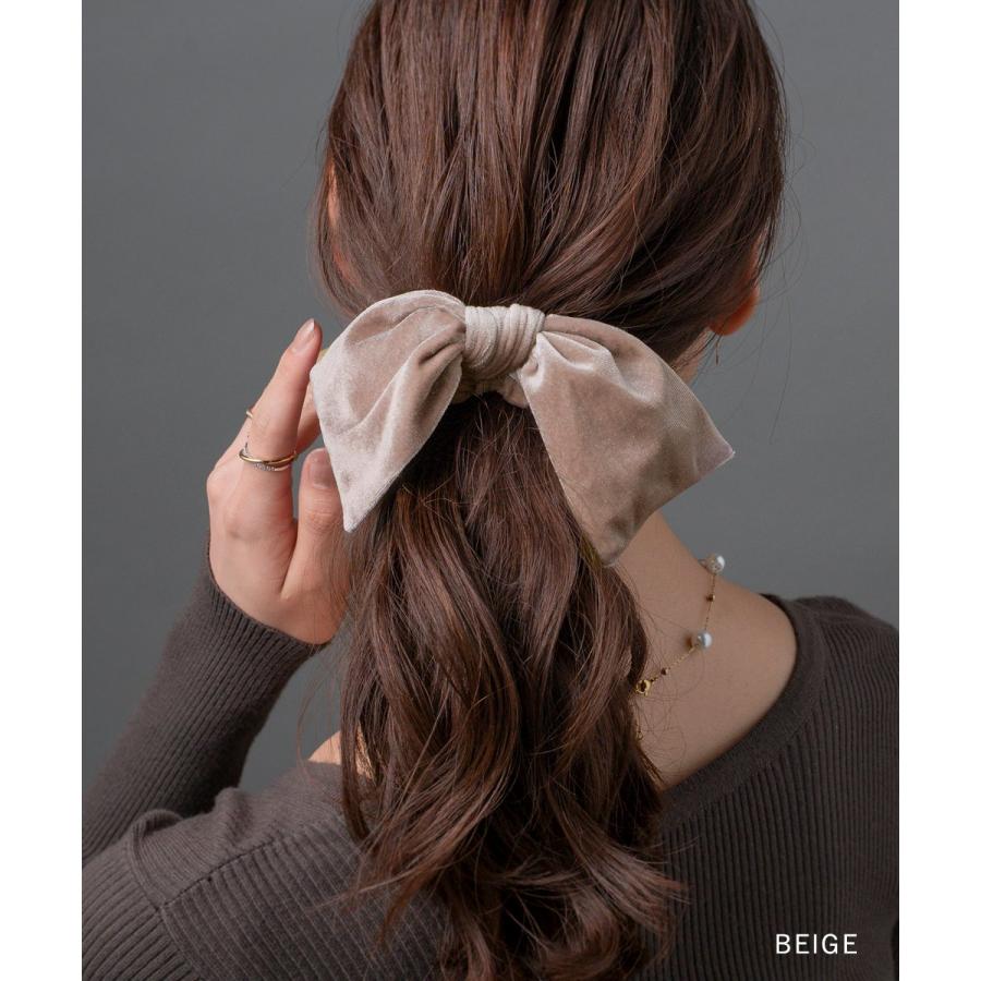 Cream dot. シュシュ リボン ベロア ベルベット スクエア