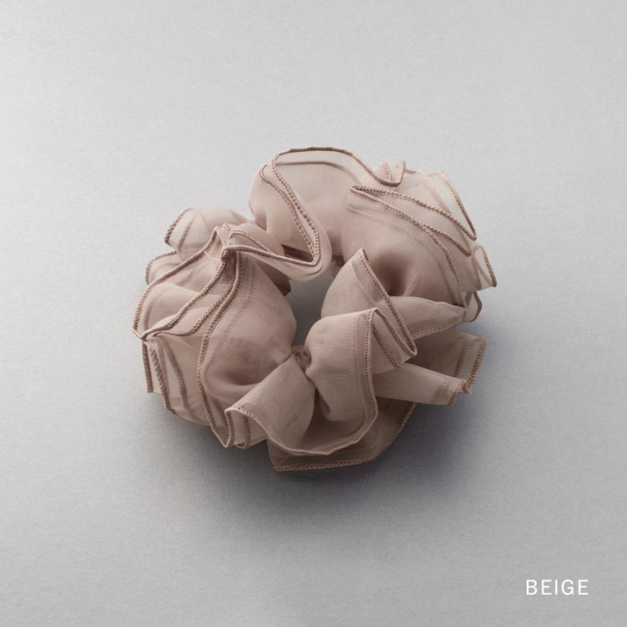 Cream dot. シュシュ オーガンジー パイピング 大人色 透け感