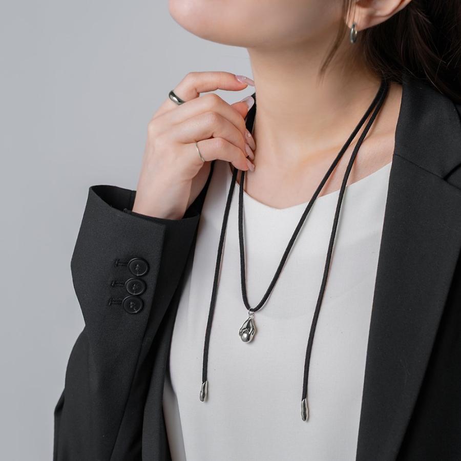 Cream dot. ネックレス チョーカー ロングチョーカー レザー