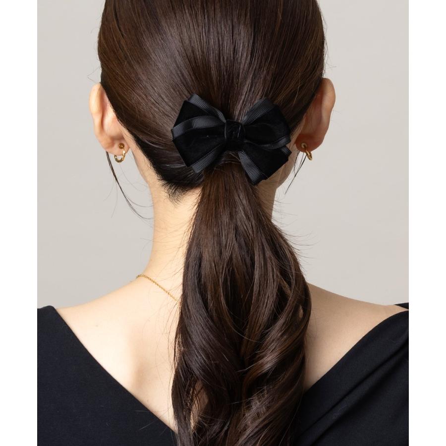 グログランリボン モノトーン ドット ヘアアクセサリーにも ルルべ