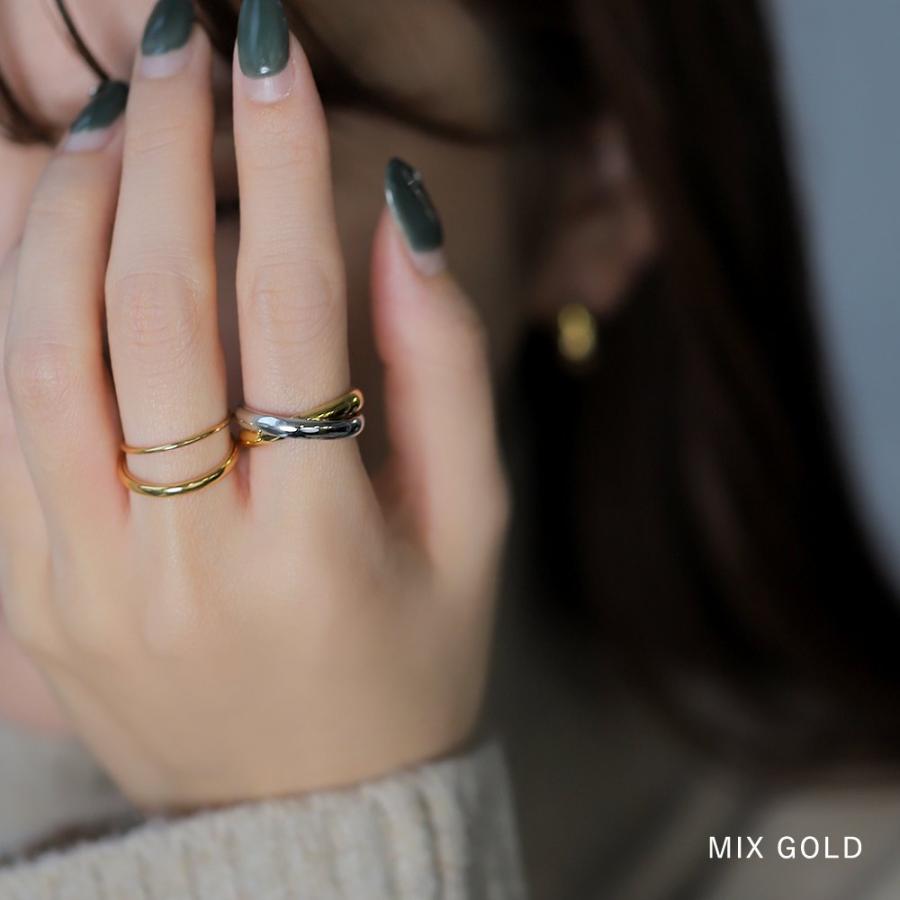 sowi レイヤードピラミッドリング 10YG 重ね付け sowi レイヤード