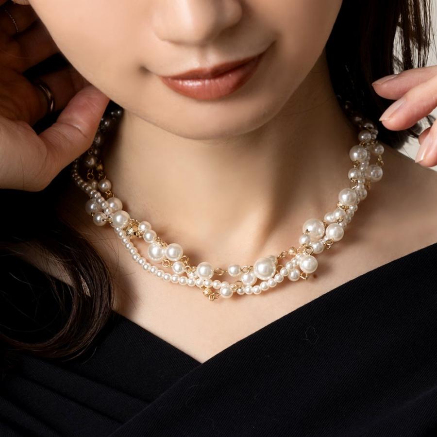 本真珠 パール ネックレス 2連 約7.2mm ラウンド クリーム Cream dot.（クリームドット） 【最大30％OFF×全品送料無料