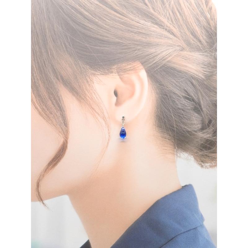 L'ange（ランジュ） イヤリング サファイアブルー 雫 イヤリング 青