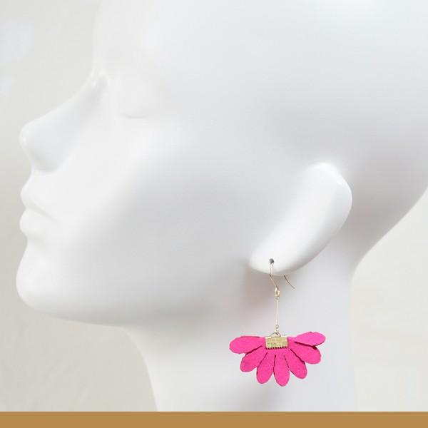 L'ange（ランジュ） ノンホールピアス 花 フラワー ピンク ゴールド