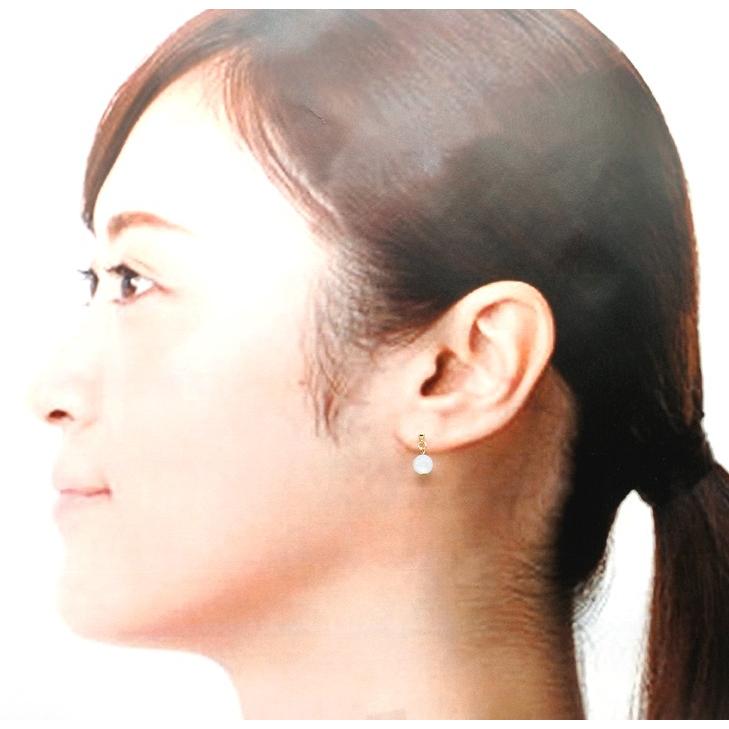 L'ange（ランジュ） ノンホールピアス 樹脂 天然石 アクアマリン 一粒