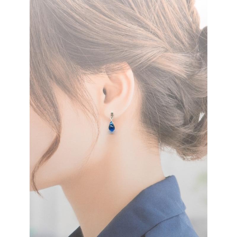 L'ange イヤリング ブルー 雫 青 ノンホールピアス 樹脂