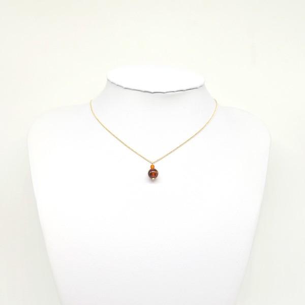 L'ange（ランジュ） ネックレス 琥珀 アンバー 7mm カーネリアン