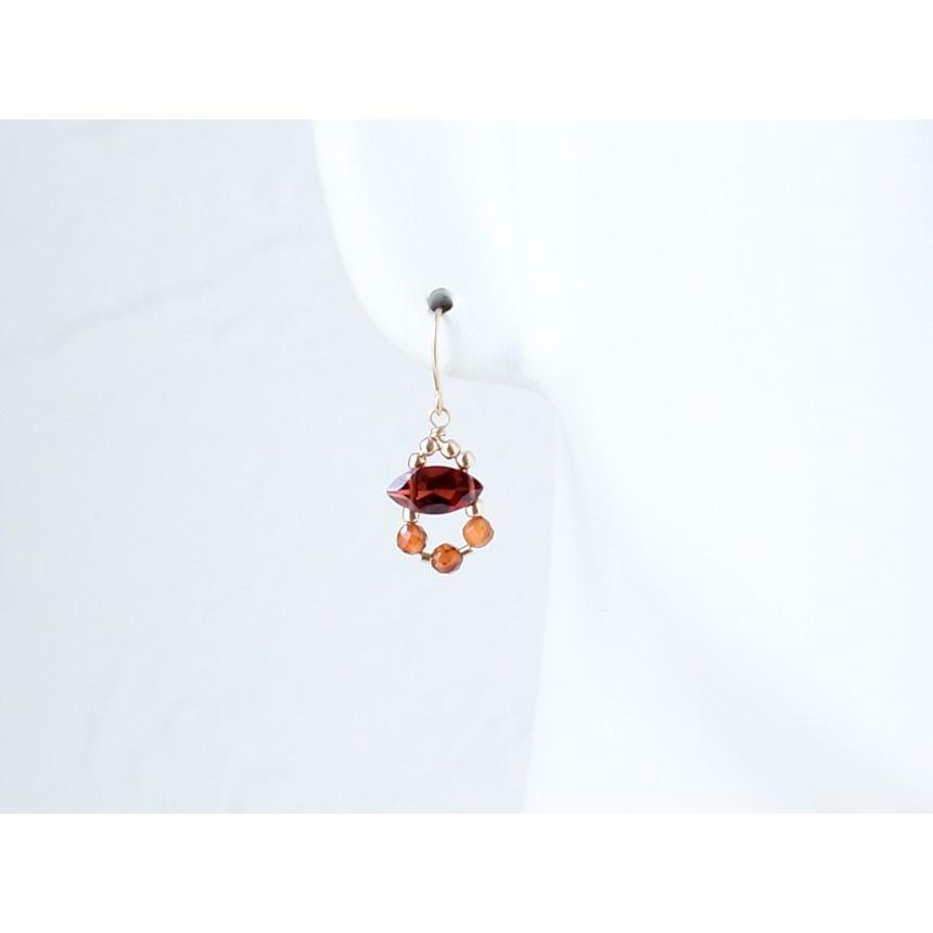 L'ange（ランジュ） ガーネット 14kgf ヘソナイト ゴールド ピアス