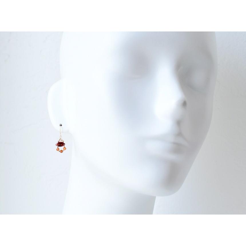 L'ange（ランジュ） ガーネット 14kgf ヘソナイト ゴールド ピアス