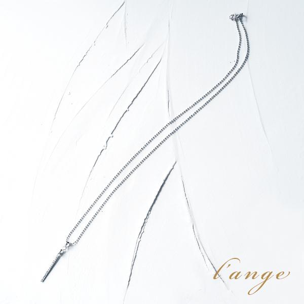 ダイヤモンド バーチャーム ネックレス  天然石  シンプル シルバー925 40cm レディース SILVER925製 ペンダント 4月誕生石　ギフト 母の日 プレゼントの画像
