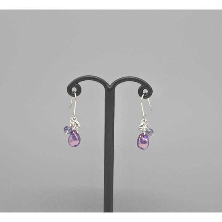 L'ange（ランジュ） チタンピアス アイオライト＆紫の雫 ライン