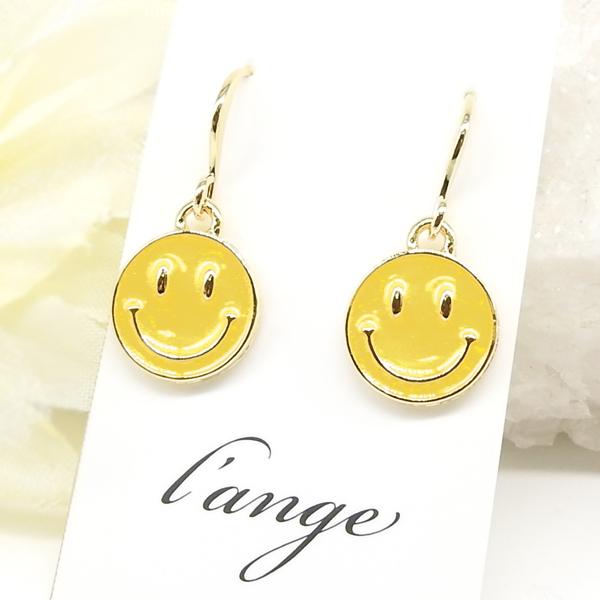 L'ange（ランジュ） ピアス スマイル ニコちゃん 16KGP ゴールドフック