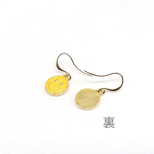 L'ange ピアス スマイル ニコちゃん 16KGP ゴールドフックピアス L'ange ピアス スマイル ニコちゃん 16KGP ゴールドフックピアス