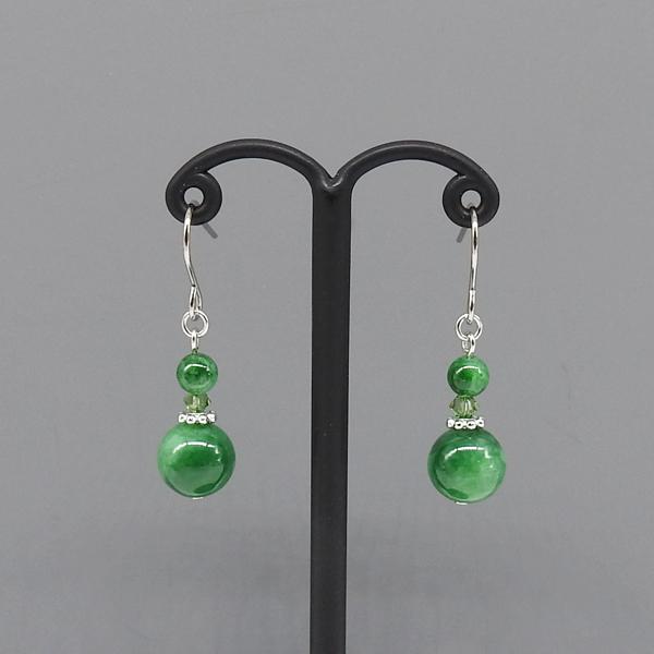 L'ange（ランジュ） 純チタンピアス 翡翠 8mm 天然石 緑 フックピアス