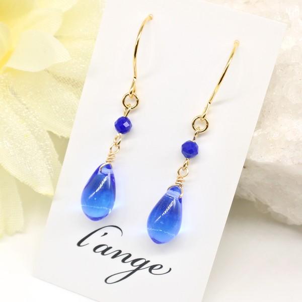 L'ange（ランジュ） ピアス 金属アレルギー対応 レディース サファイア