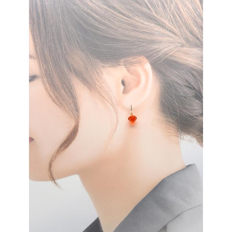 L'ange ピアス スワロフスキー オレンジ 16KGP ゴール 樹脂 L'ange ピアス スワロフスキー オレンジ 16KGP ゴール 樹脂