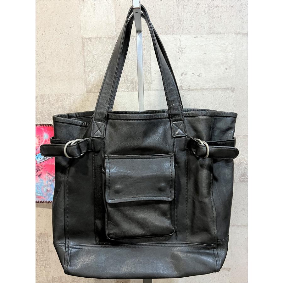 送料込 PORTER レザー トートバッグ 黒 ポーター 吉田カバン ブラック 