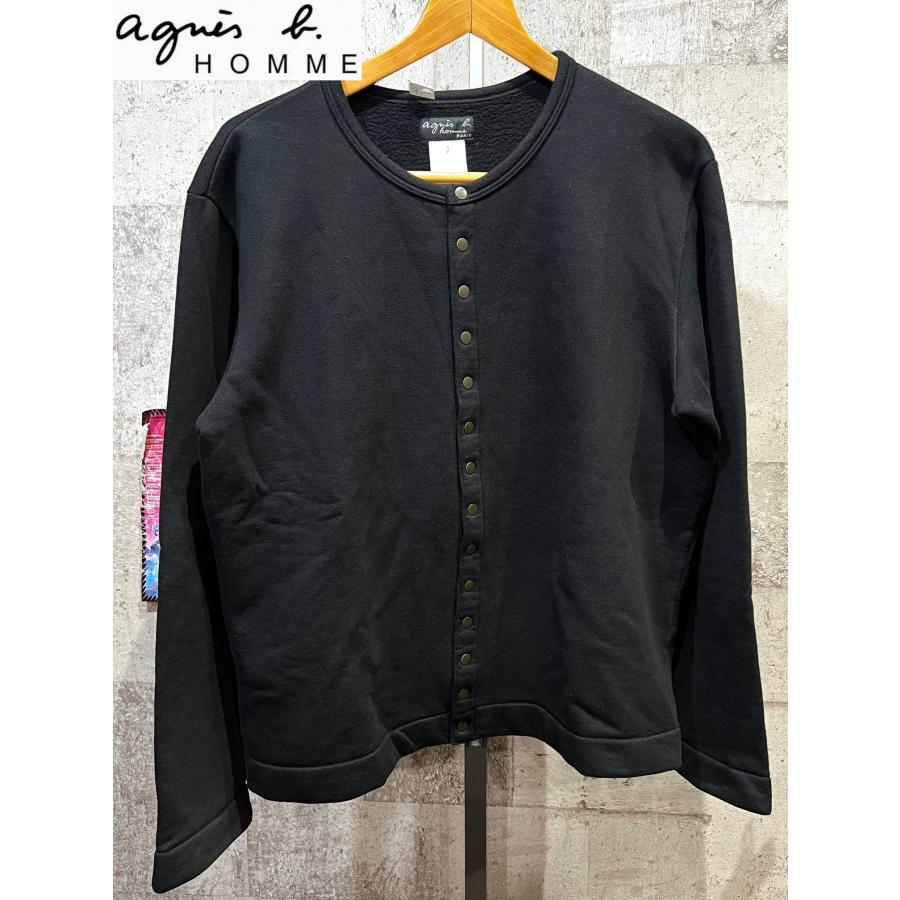 美品 アニエスベーオム カーディガン プレッション 黒 3 メンズ  