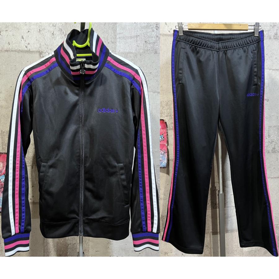 美品 レディース adidas NEO ジャージ 上下セットアップ M 黒 ブラック 