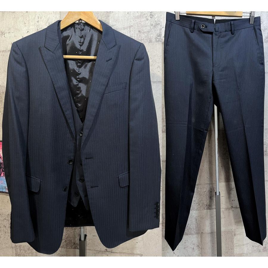 美品 MODA RITORNO スリーピース スーツ YA-7 ネイビーストライプ 