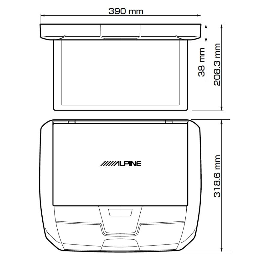 【在庫あり即納!!】アルパイン RXH12X2-L-B 天井取付け型 12.8型 WXGA リアビジョン リアモニター 車用 ダブルゾーン HDMIリアビジョンリンク対応｜creer-net｜02