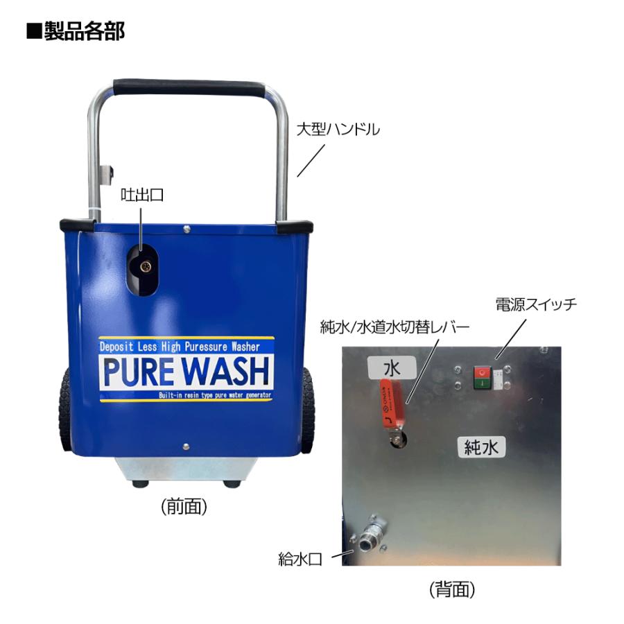 PLW1 純水高圧洗浄機 ウォータースポット 軽減 キズ防止 コーティング 保護 高圧洗浄 洗車 純水 水垢 ストップガン 業務用の画像