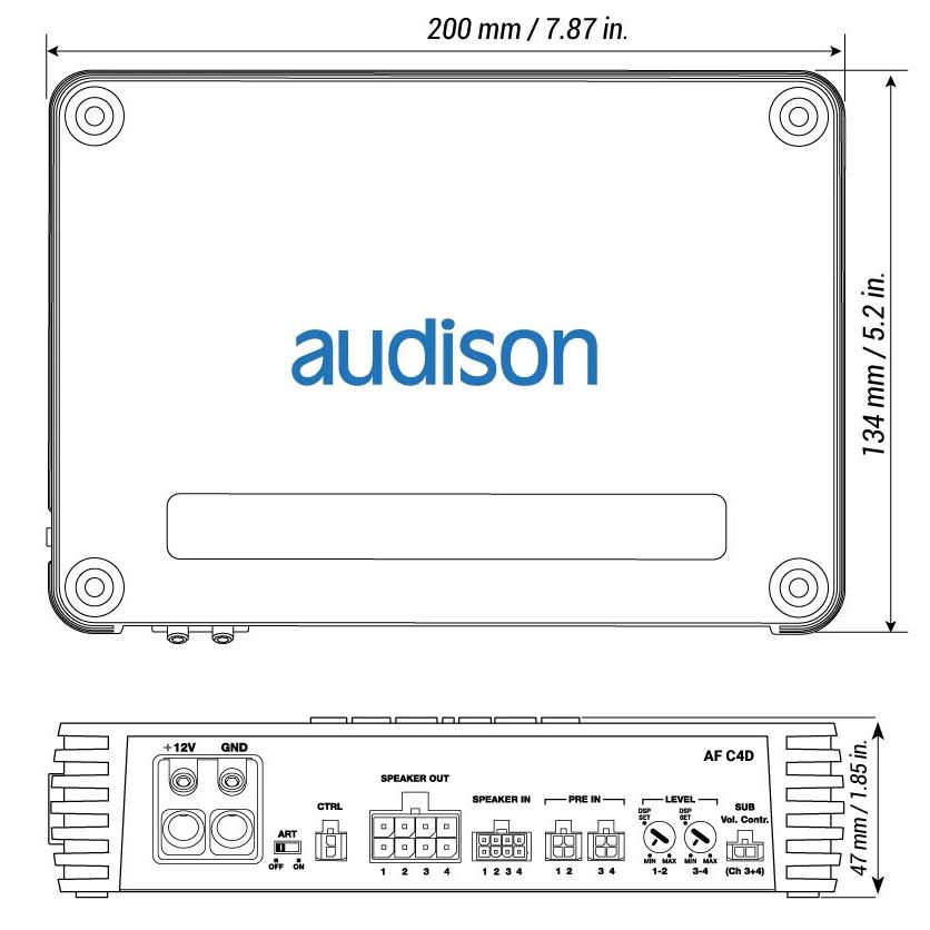 オーディソン AF C4D DSP内蔵アンプの拡張用アンプ 90W×4チャンネル