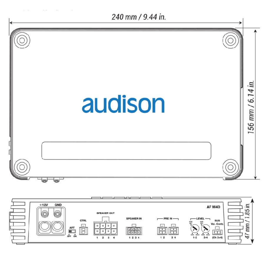 オーディソン AF M4D DSP内蔵アンプの拡張用アンプ 160W×4チャンネル