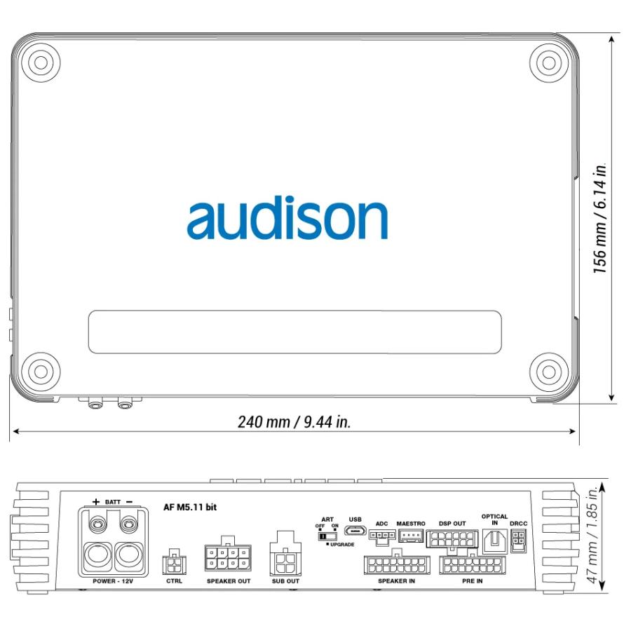 オーディソン AF M5.11 bit 車載 アンプ 5チャンネル DSP内蔵 4×100W +