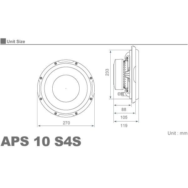 AUDISON オーディソン Prima APS 10 S4S 薄型25cmサブウーファー 定格 