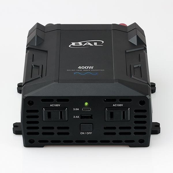大橋産業 BAL 2822 DC/AC 正弦波 インバータ 400W 車 電源 変換 2口 