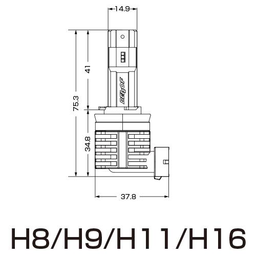 ベロフ DBA1833 ヘッドライト・フォグライト用 LEDバルブ プレシャス・レイR H8/H9/H11/H16タイプ 6000K/3000lm ハロゲン交換用 | Bellof | 01