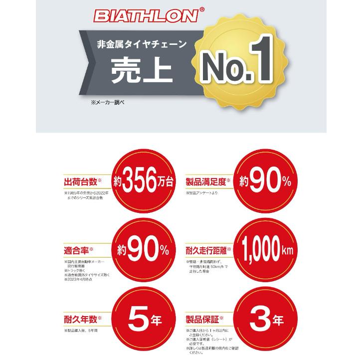 カーメイト バイアスロン クイック・イージー QE1L 簡単取付 非金属 タイヤチェーン 正規品 現行モデル JASAA認定品 3年保証 | バイアスロン | 05