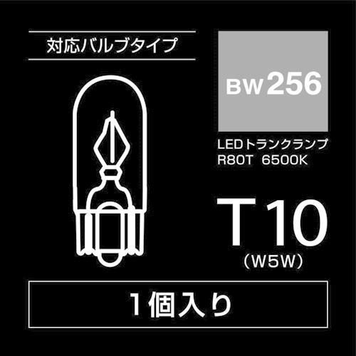 カーメイト BW256 GIGA LEDトランクランプR80T 6500K 80lm T10タイプ(W5W) 純白光 1個入り｜creer-net｜04