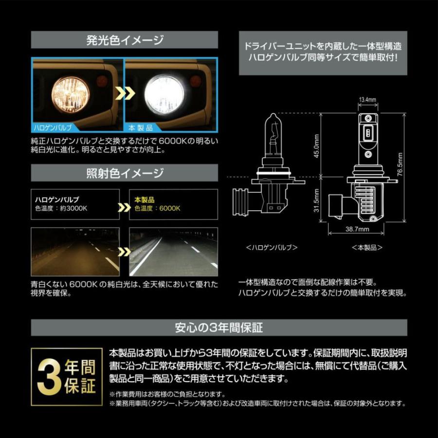 カーメイト BW564 GIGA LEDヘッドバルブ C3600/5000K HIR2 C3600シリーズ HIR2タイプ 消費電力28W 色温度6000K_4