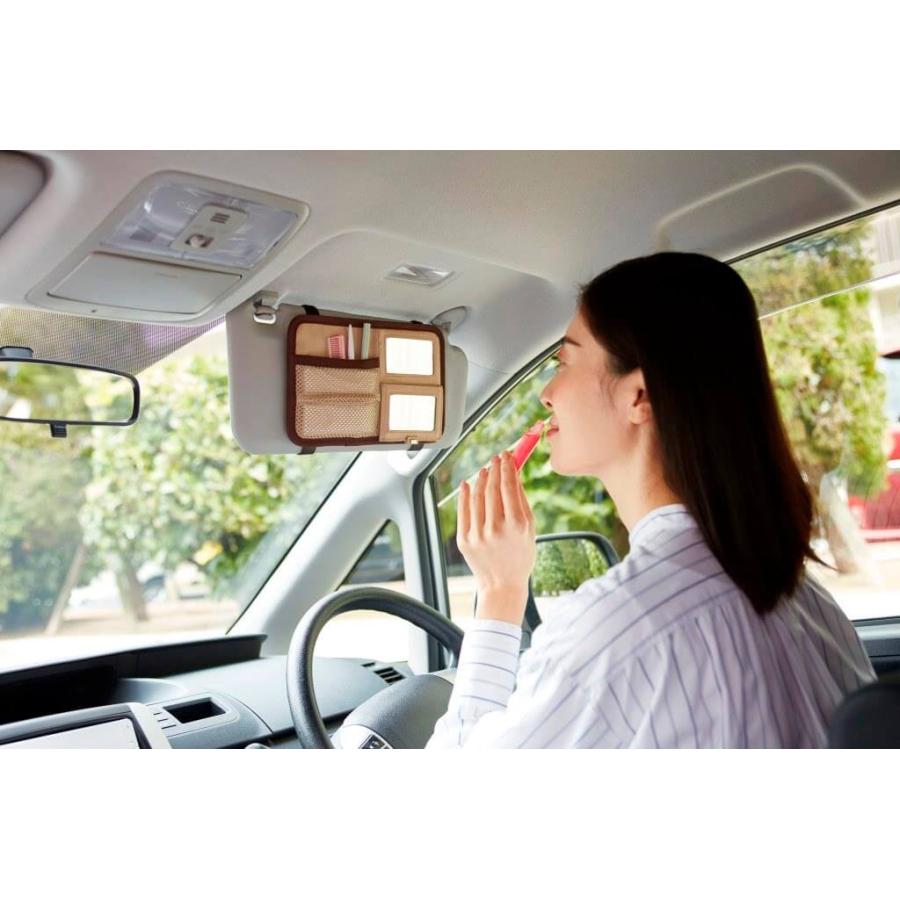 コジット サンバイザーミラーポケット 92294 CARFITY 車用 取付簡単 サンバイザー 収納 ポケット 鏡 ミラー 収納ホルダー メイク 化粧 |  | 02