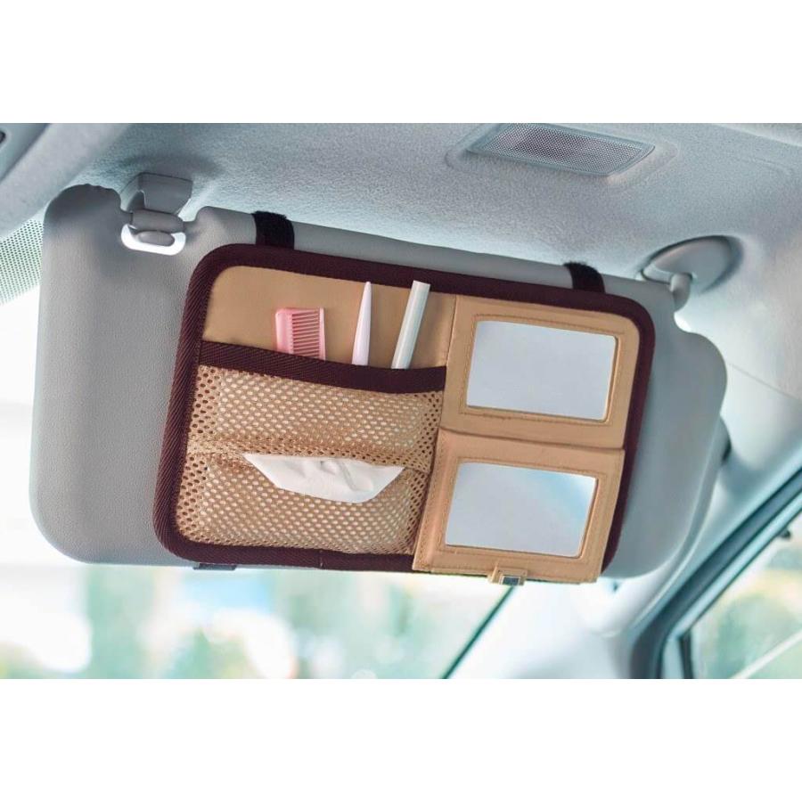 コジット サンバイザーミラーポケット 92294 CARFITY 車用 取付簡単 サンバイザー 収納 ポケット 鏡 ミラー 収納ホルダー メイク 化粧 |  | 04