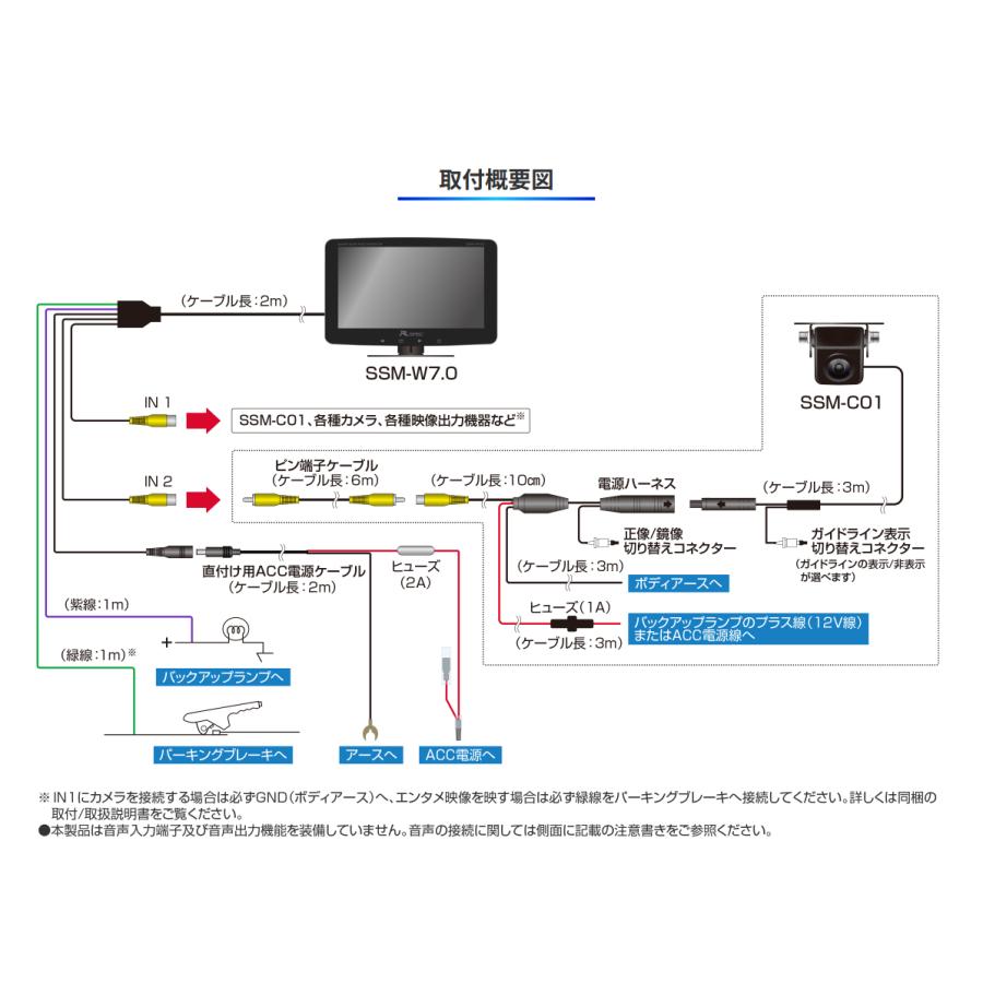 【在庫あり即納!!】データシステム SSM-W7.0SET 7インチワイド 車載モニター スーパースリムAHDモニター + AHDカメラセット 12V車専用 高解像度モニター | Data System | 01