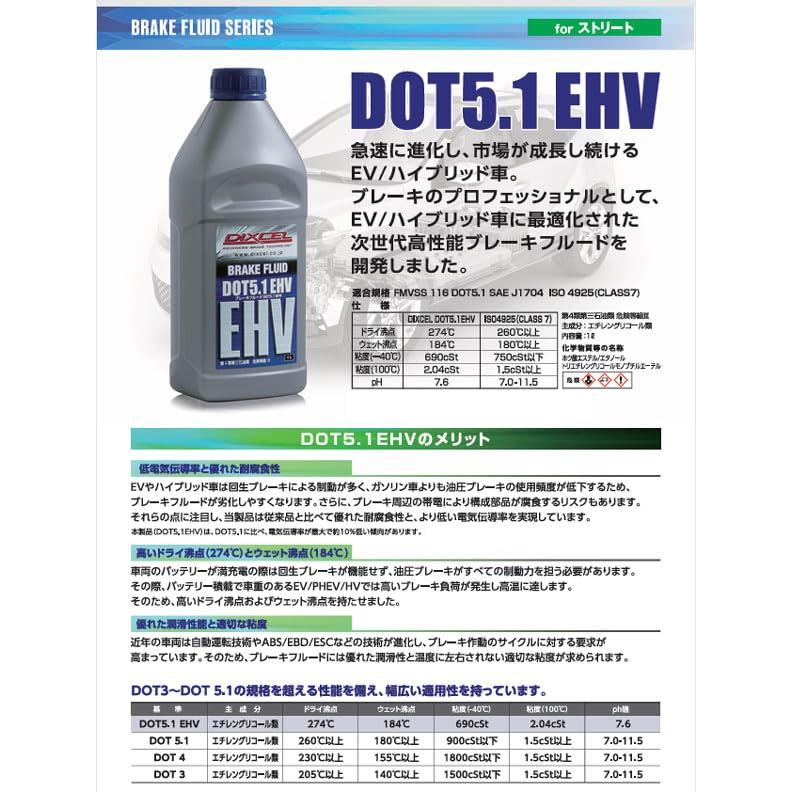DIXCEL BF510EH01 ブレーキフルード DOT 5.1 EHV 2本セット 2L EV ハイブリッド車 規格: FMVSS 116 DOT5.1 SAE J1704 ISO 4925 (CLASS7) | DIXCEL | 02