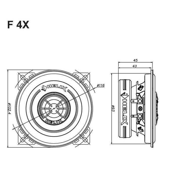 ヘリックス F4X 10cm 同軸 2WAYユニット コアキシャル 13mm ドーム + 10cm PPファイバーコーン |  | 01