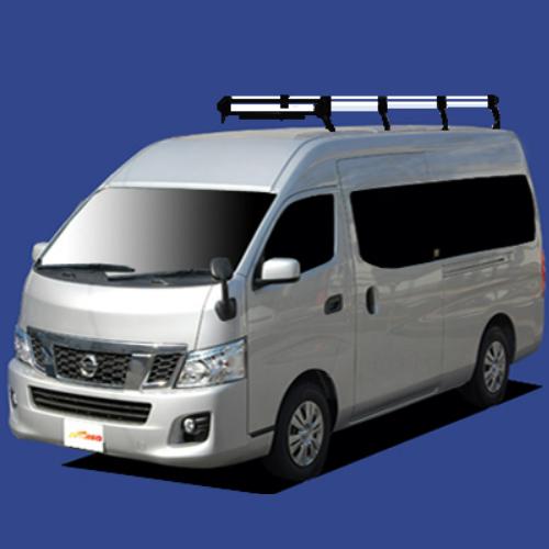 タフレック HF242A+ E26 NV350キャラバン/キャラバン 標準幅(幅169cm)/ハイルーフ(全高228cm) 8本脚業務用 ルーフキャリアの画像
