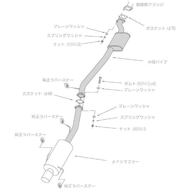 HKS ハイパワー409 エキゾースト マフラー 日産 BCNR33 スカイラインGT-R用 SUS304 SUH409 31006-AN013｜creer-net｜02