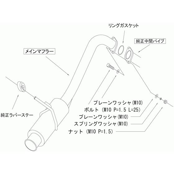 HKS スズキワークス　ステンレスマフラー HKS（エッチケーエス） ハイパワースペックL 2 スイフト スポーツ(CBA