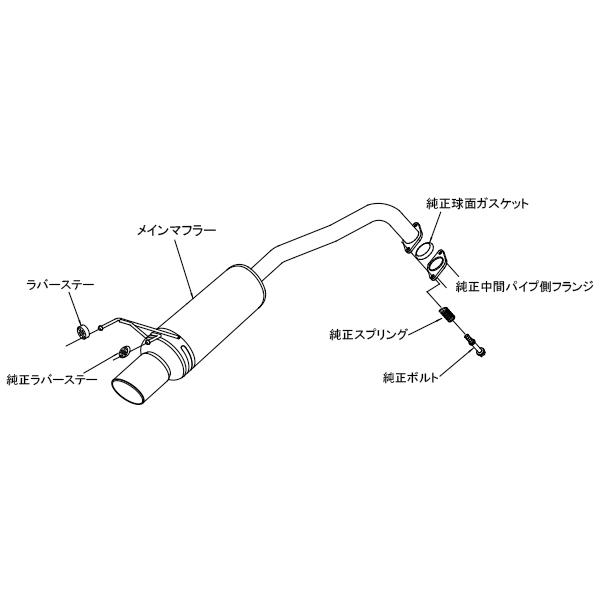 本田フィット GE8 直管中間マフラー 分割式